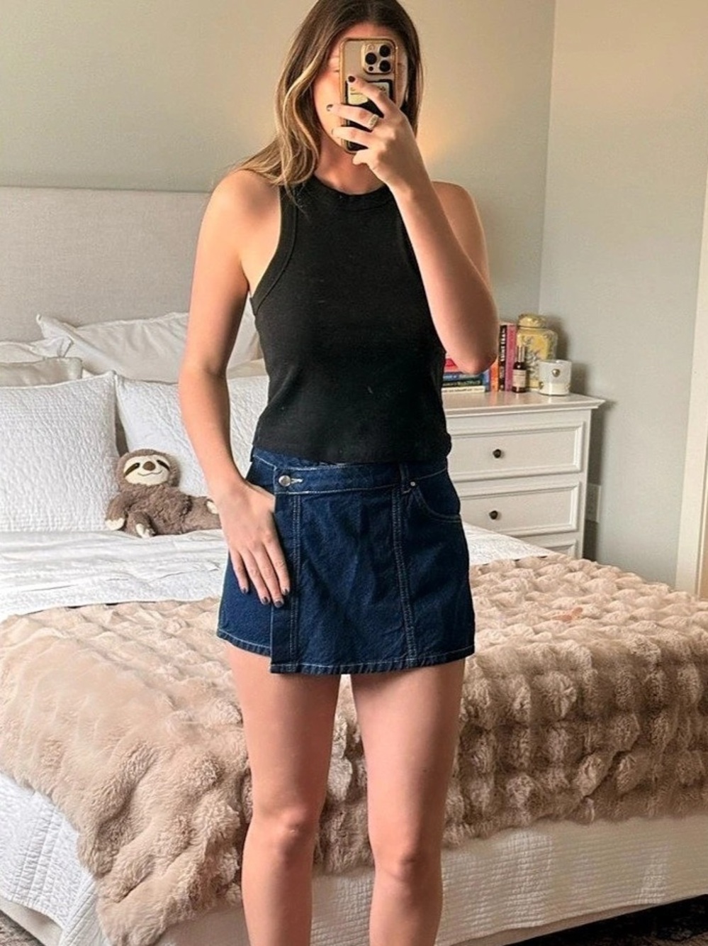 Zara Denim Mini Skort Size XS Like New